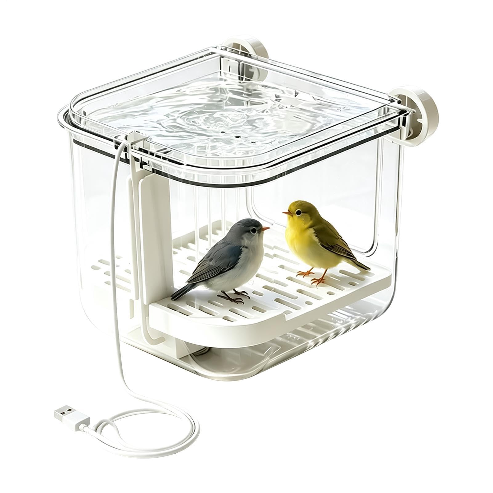 Grifo eléctrico para baño de pájaros domésticos y cuenca de lavado automático de periquitos