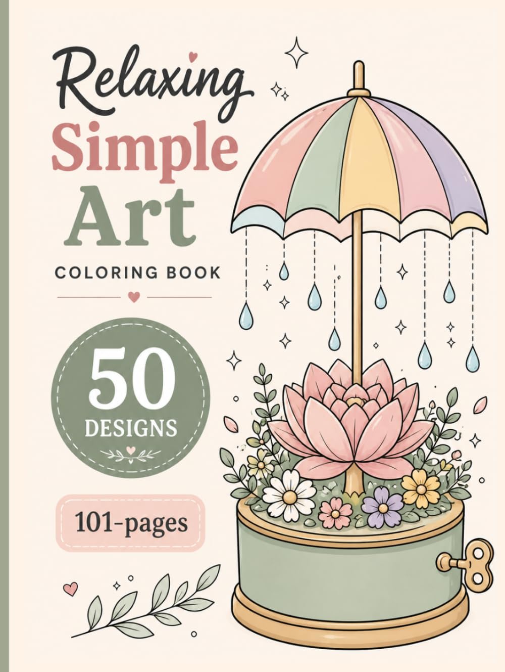 Relaxing Simple Art Coloring Book-stress relief: Coloring Book