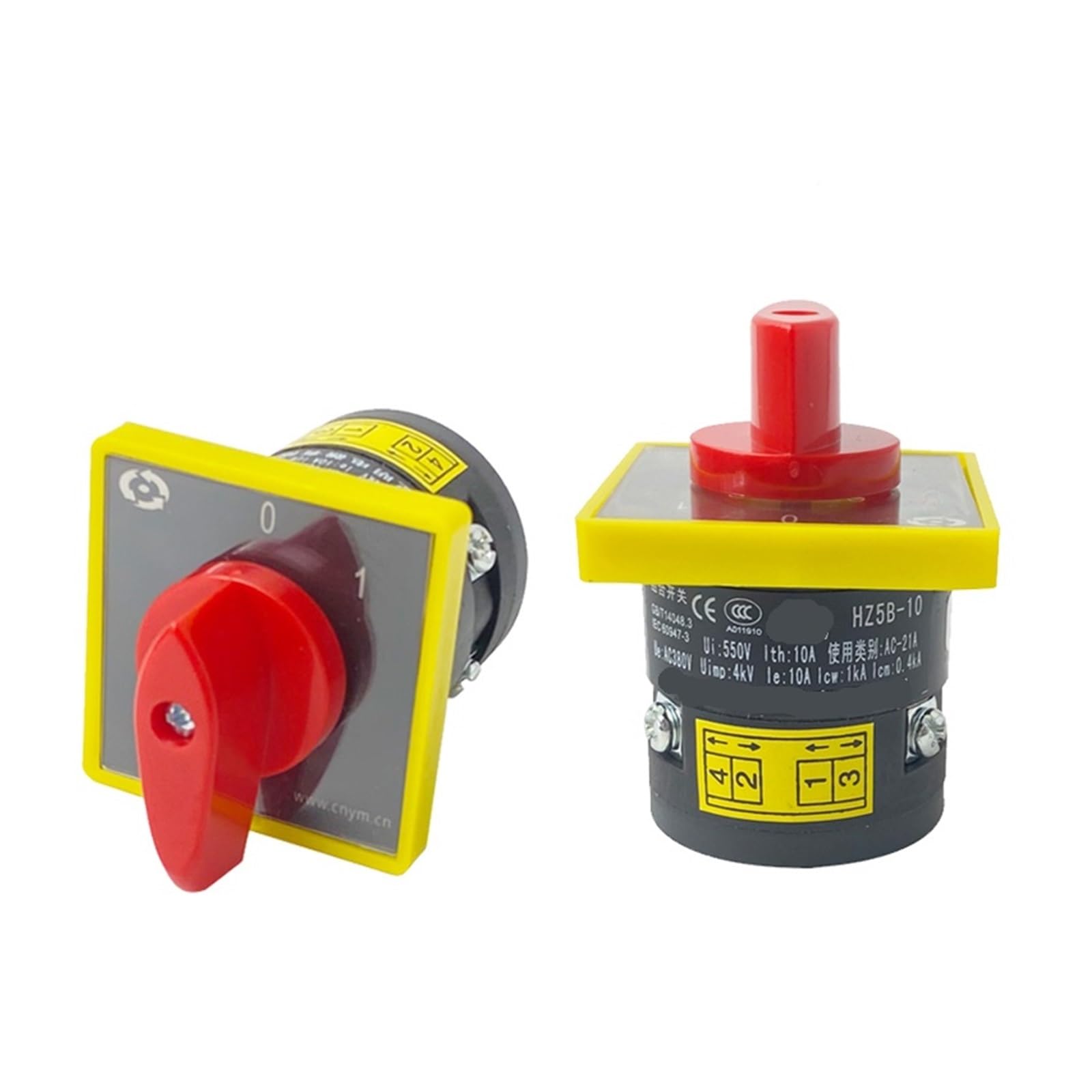 JGNAYRKJQI 0-1 Isolation On-Off Two Position 10A 3kw 380V Onel Level Silver Contact Changeover Rotary Cam Switch HZ5B-10C001/1