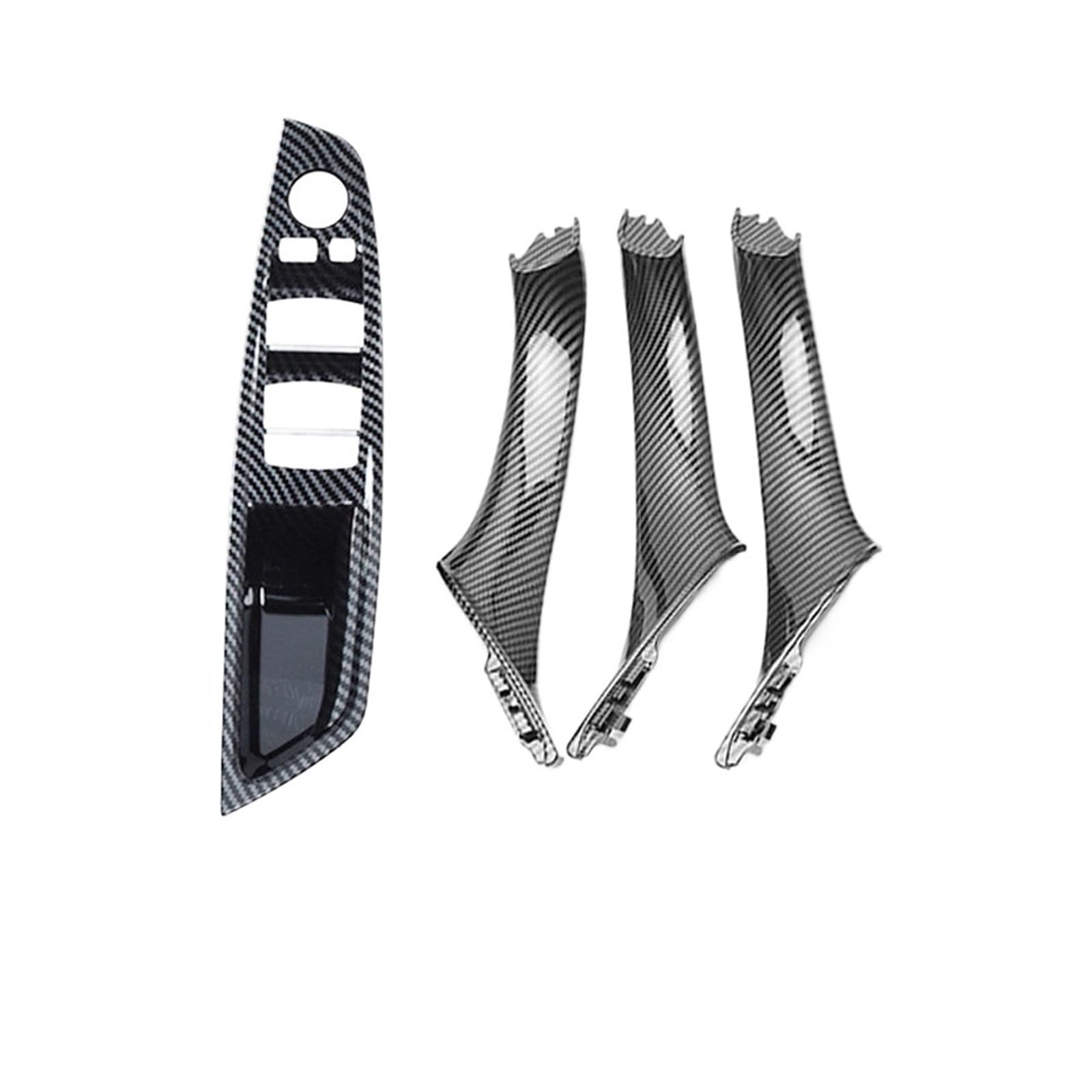 OEXRIGRU Car Interior Door Handles for BMW 5 Series F10 F18 LHD Car Interior Door Handle Plate Decorative Cover 7pcs(Carbon-B)