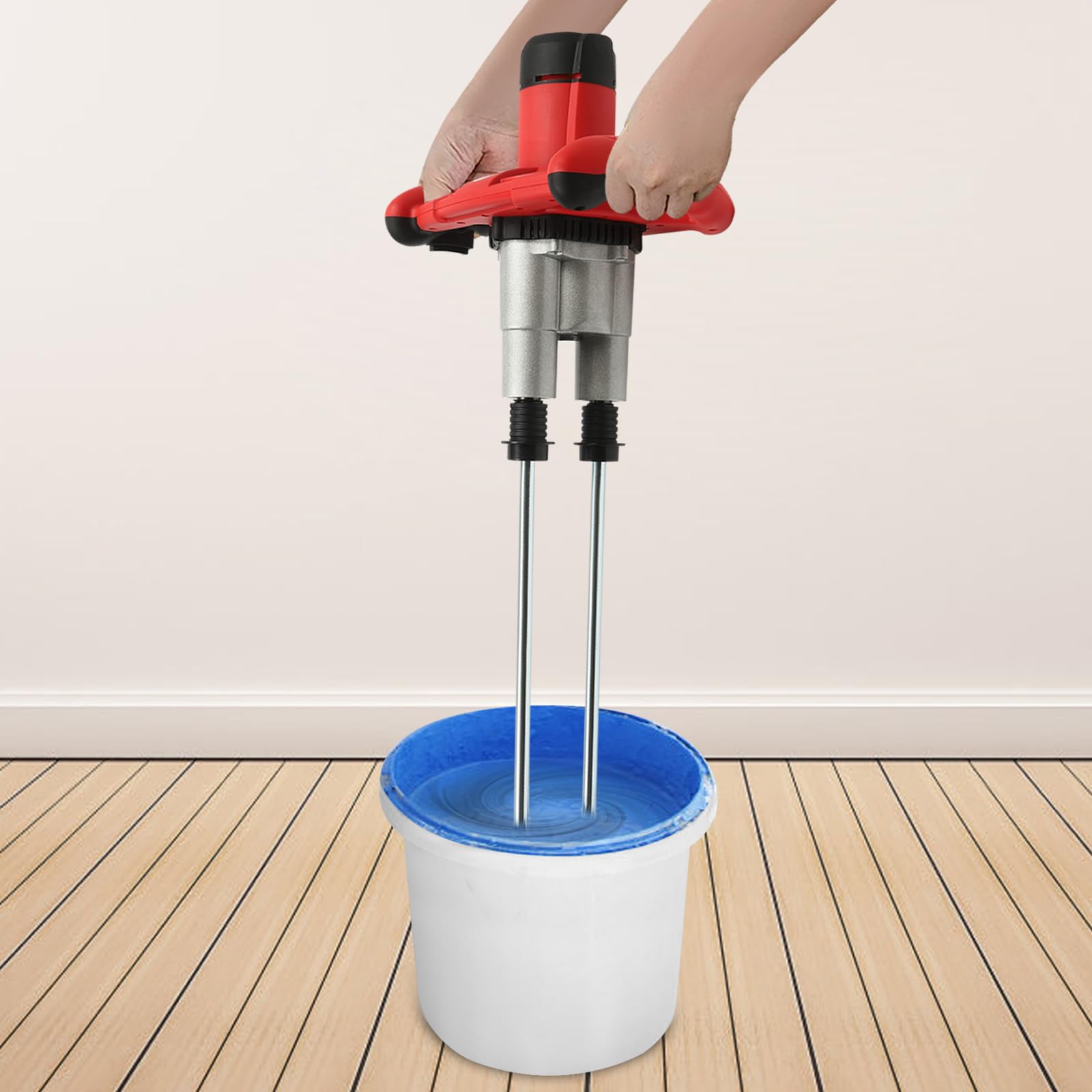 Mescolatore per malta mista, 2800 W, 6 marce, miscelatore per malta a doppio polo, per pittura ad olio, cemento, inchiostro da stampa, malta sottile, intonaco