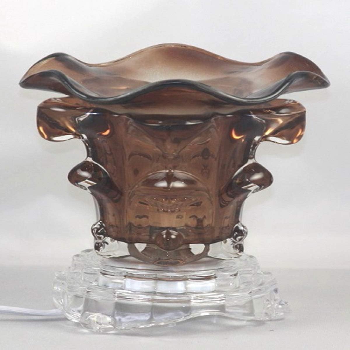Brown Electric Glass Fragrance Scented Oil Warmer (Burner/Warmer/Lamp