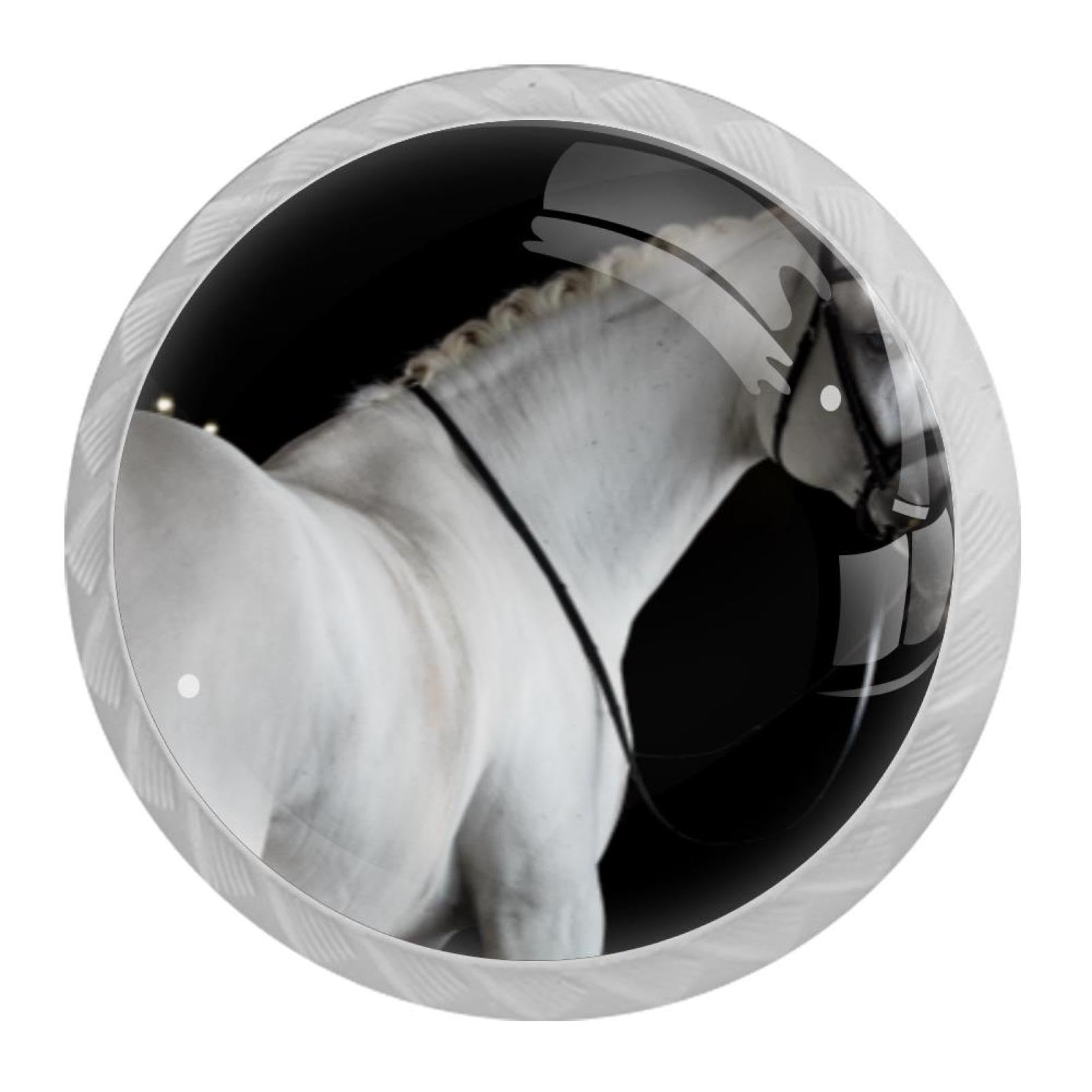 Tqmspg 4 Pieces Drawer Pulls Horse Door Knobs Dresser Handles for Kitchen Wardrobe Cupboard Hardware Furniture