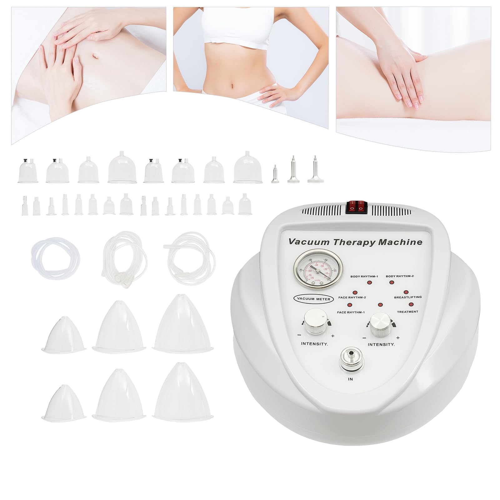 Vakuumgerät Vakuum Schröpfgläser Massagegerät Schröpfen Massage Sätze Cupping set mit 30 Saugnäpfen und 3 Pump, Multifunktionaler Massager zur Stimulierung von Lymphdrainage
