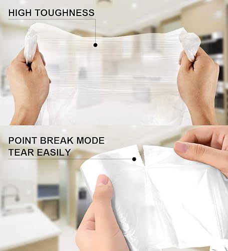 Miniatura 4 de ForID - Bolsas de basura transparentes pequeñas  Bolsas de basura de 1.2 galones, 220 unidades, forros de basura para baño, dormitorio, oficina,
