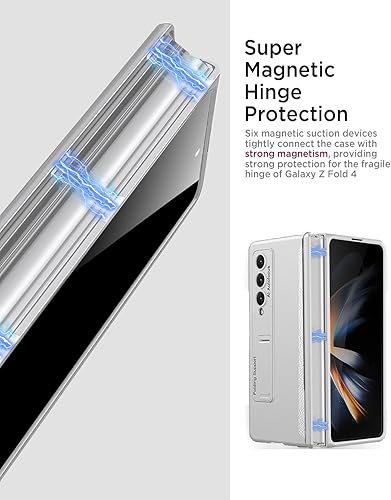 Miniatura 5 de Miimall Funda para Samsung Galaxy Z Fold 4 con protector de pantalla de privacidad, soporte ajustable integrado y protección magnética de bisagra,