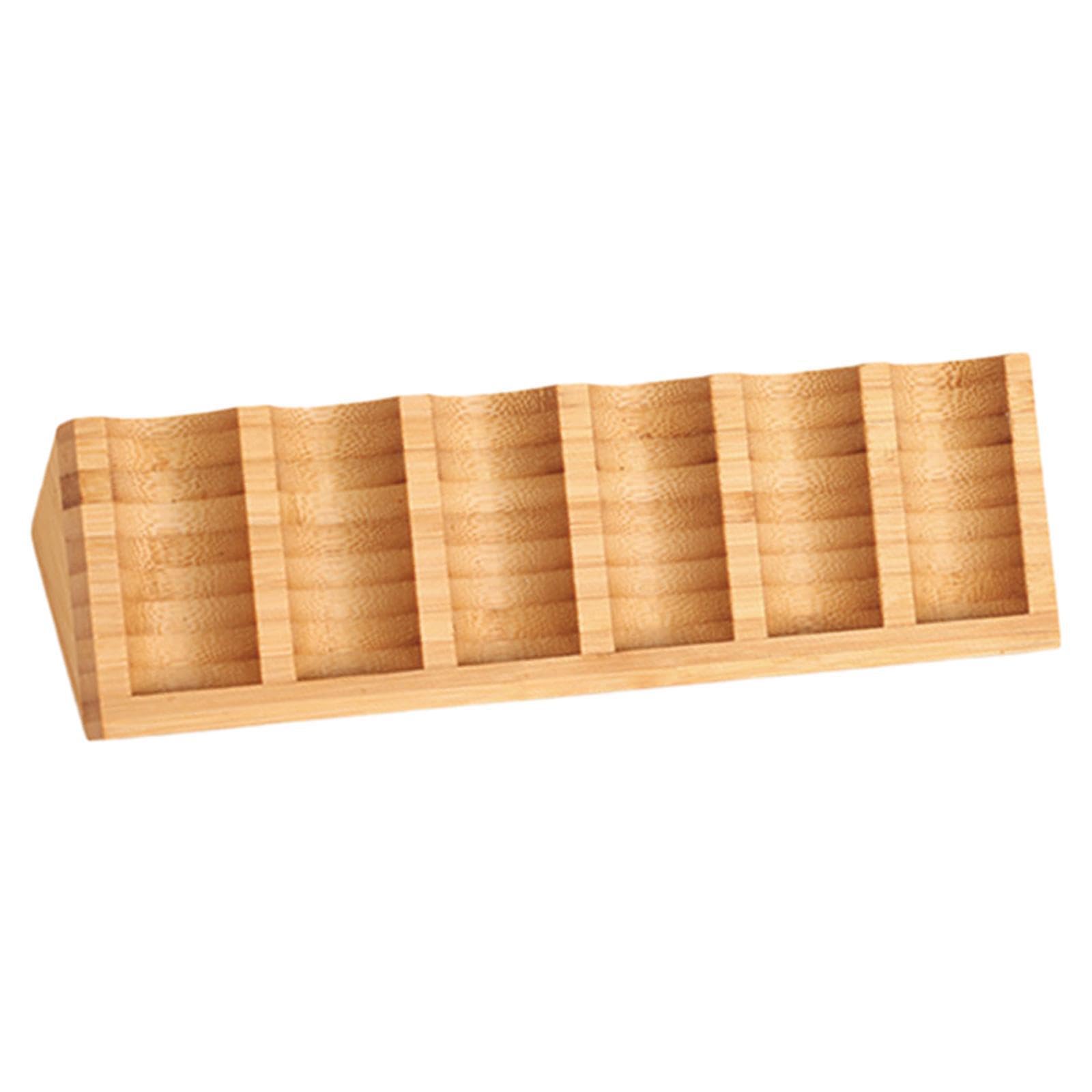 YIXANNX 6 Slots Bamboo Essential Oil Holder Beautifully Crafted Essential Oil Display Stand Compact And Durable Nail Polish Lipstick Organizer Tabletop Desktop