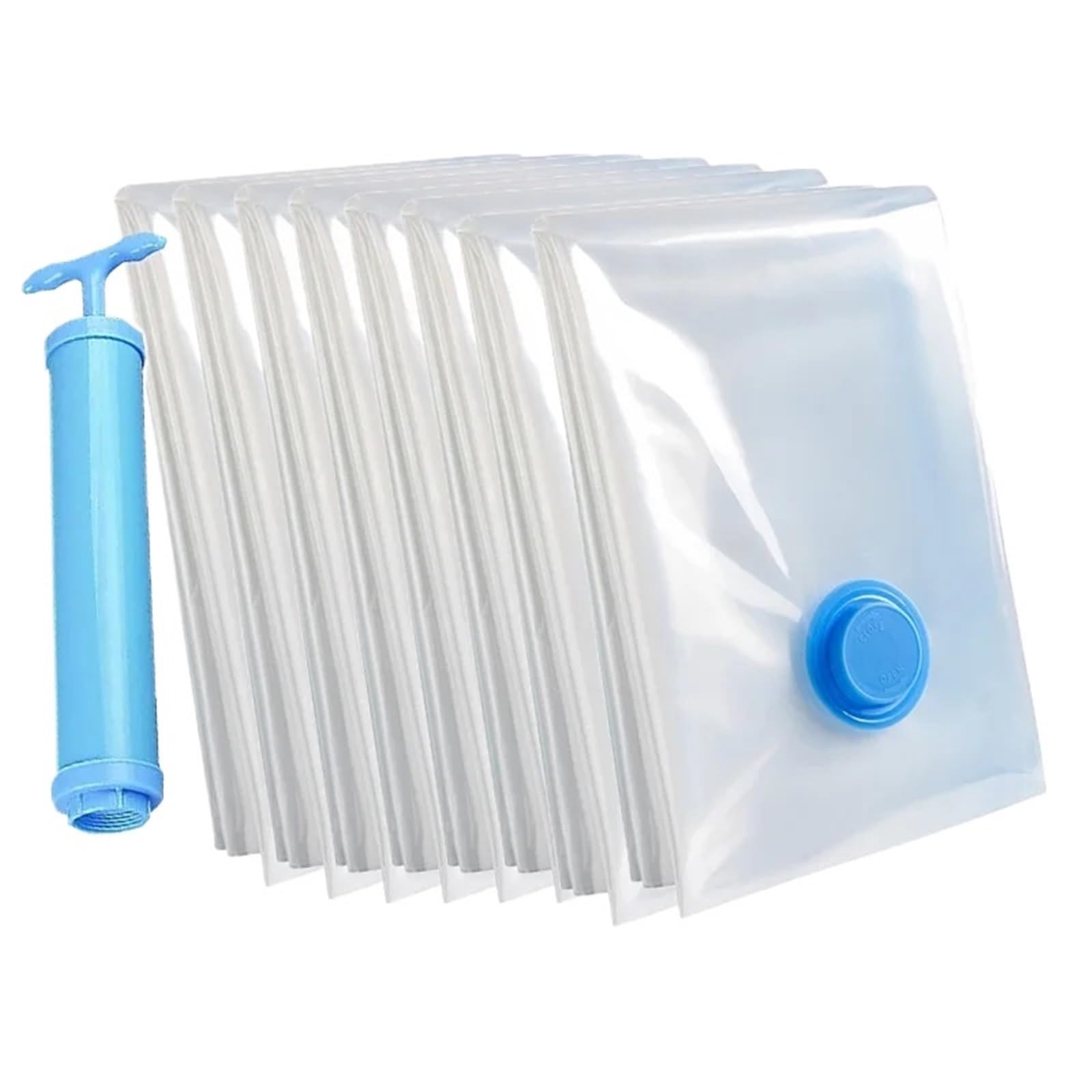 Kleiderschrank-Organizer, Vakuumverschlussbeutel, platzsparende Beutel for Kleidung, Kissen, Bettwäsche, Decke, Verpackung, Aufbewahrung(8Pack with Pump,XL 80x100cm)