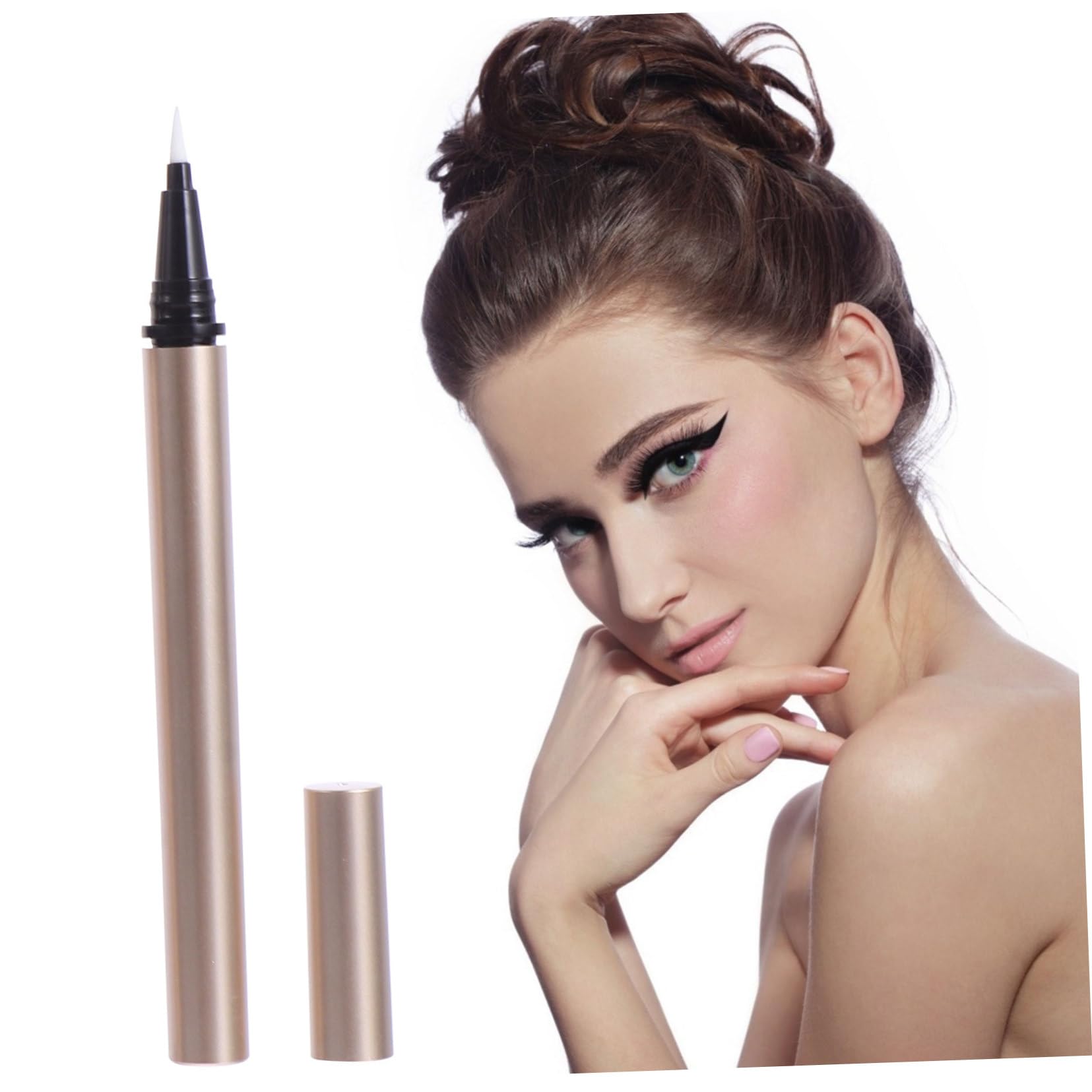 VALICLUD Eyeliner Stifthülsen in Gold 1ml Wiederbefüllbare 5 Stück aus Kunststoff zum Aufbewahren und Nachfüllen von Flüssigem Eyeliner für Märkte und Kosmetikgroßhändler