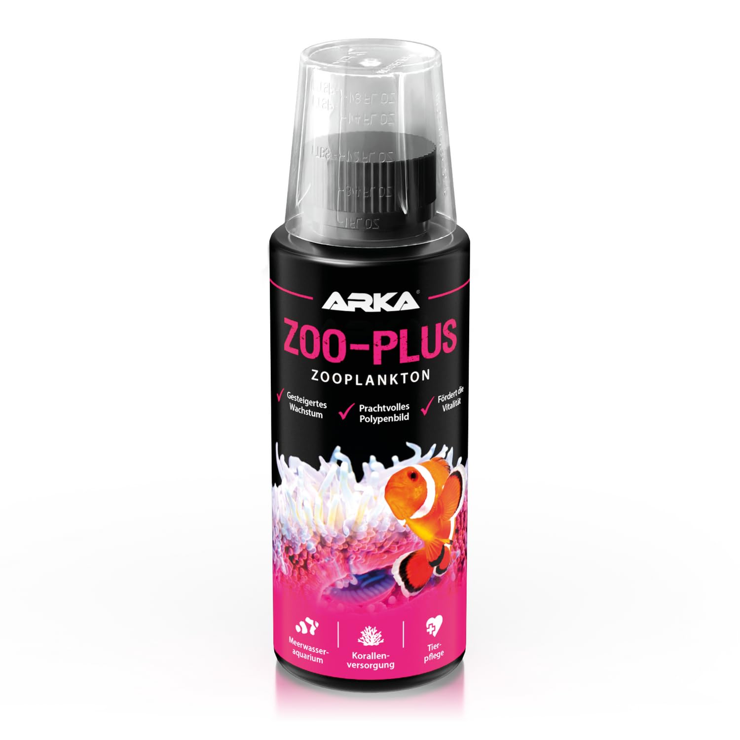 ARKA Zoo-Plus - 118 ml - Hochwertiges, konserviertes Futterplankton für Korallen und Fische in Meerwasseraquarien.