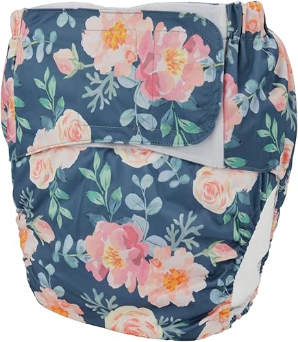 Miniatura 2 de Pañal de tela para adultos adolescentes, reutilizable, lavable, para incontinencia por discapacidad, grande (floral retro)