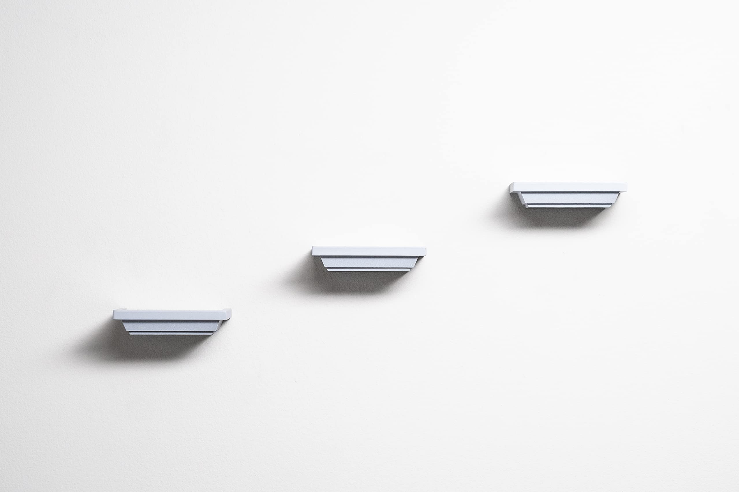 Juego de 3 estantes flotantes de pared, decoración pequeña para el hogar, para baño, sala de estar, cocina, dormitorio y oficina (3, gris)