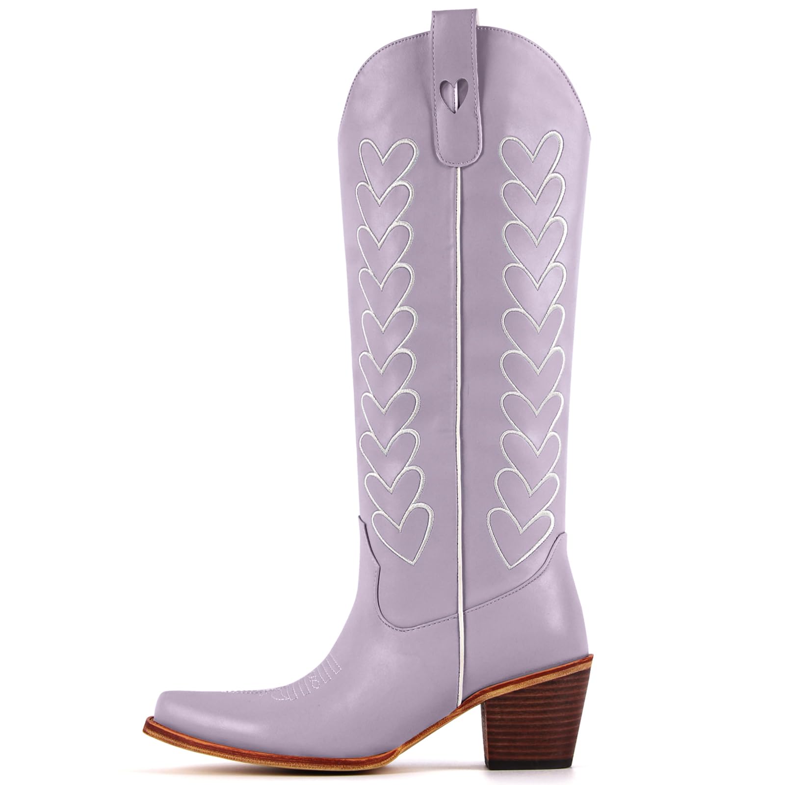 Yolkomo Cowboy Boots for Women Knee High Cowgirl Boots with Hearts