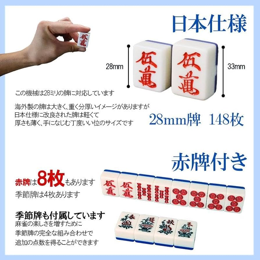 簡易麻雀卓と牌 全自動麻雀卓「雀友αジャンボ」専用麻雀牌（センチュリーBG牌