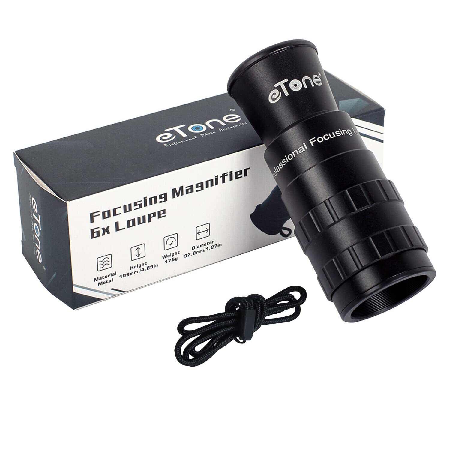 eTone Lente d'ingrandimento professionale per fotografia fotografica, 6 x lenti d'ingrandimento in vetro opaco, per 4 x 5 8 x 10 Toyo Linhof, Tachihara, per fotocamera di grandi formati, mirino