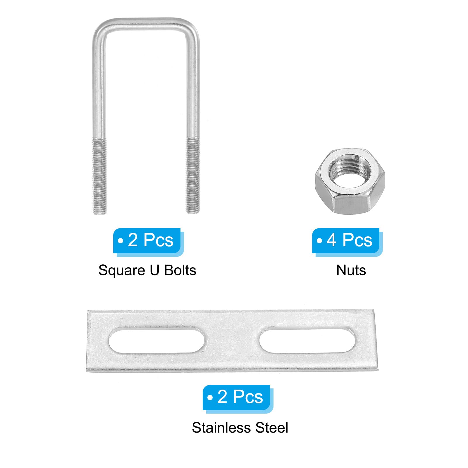 PATIKIL M10x50x120mm Square U-Bolts Kit - Image 3