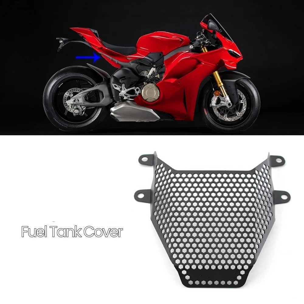 Płyta ochronna zbiornika Pasuje do Panigale V4S 2025 zbiornik paliwa pokrywa ochronna akcesoria straży zbiornik kratka ochronna zestaw do usuwania podnóżków(Panigale V4 S)