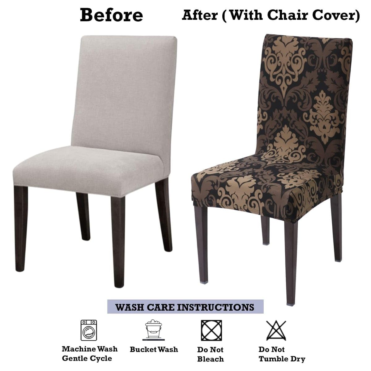 Gold Stretch Chair Covers - Set of 4 -5