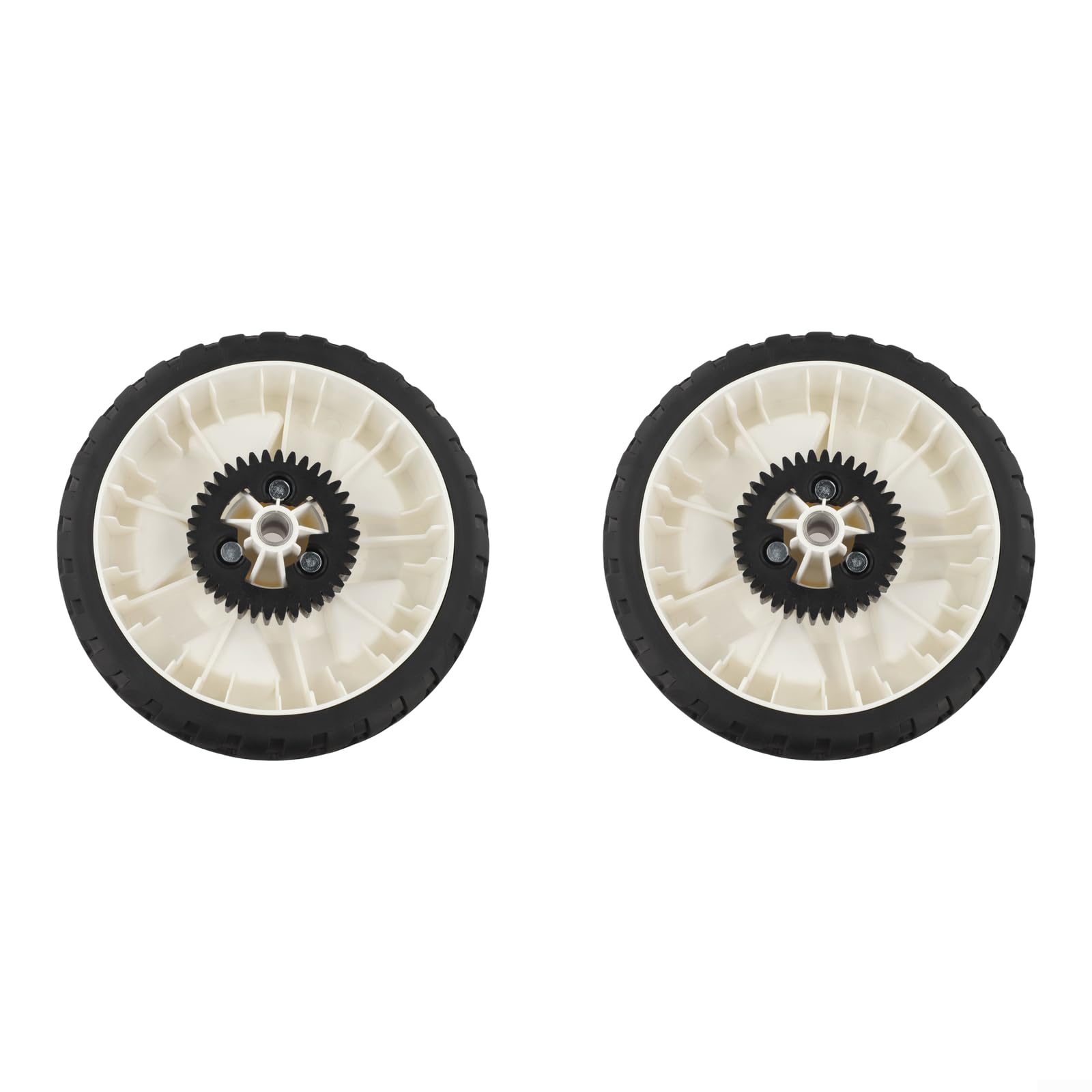 Lot de 2 roues arrière de tondeuse à gazon de 20,3 cm avec engrenage à 38 dents pour tondeuses à pousser Toro 22 po modèles 20332 20333 20334 20338 20352 20372 115-4695