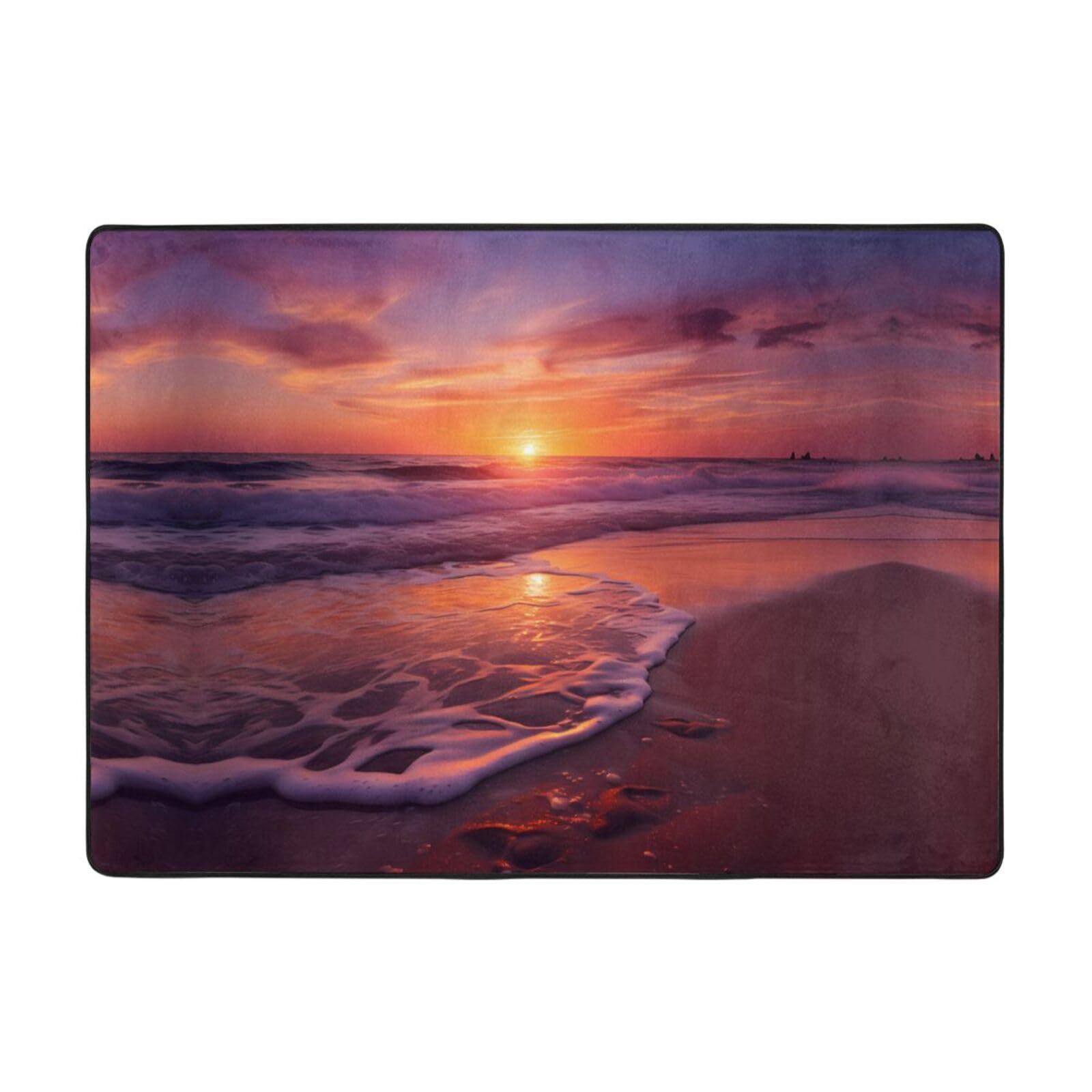 Tapis de sol en flanelle fleur de mer 203x147 cm pour salon