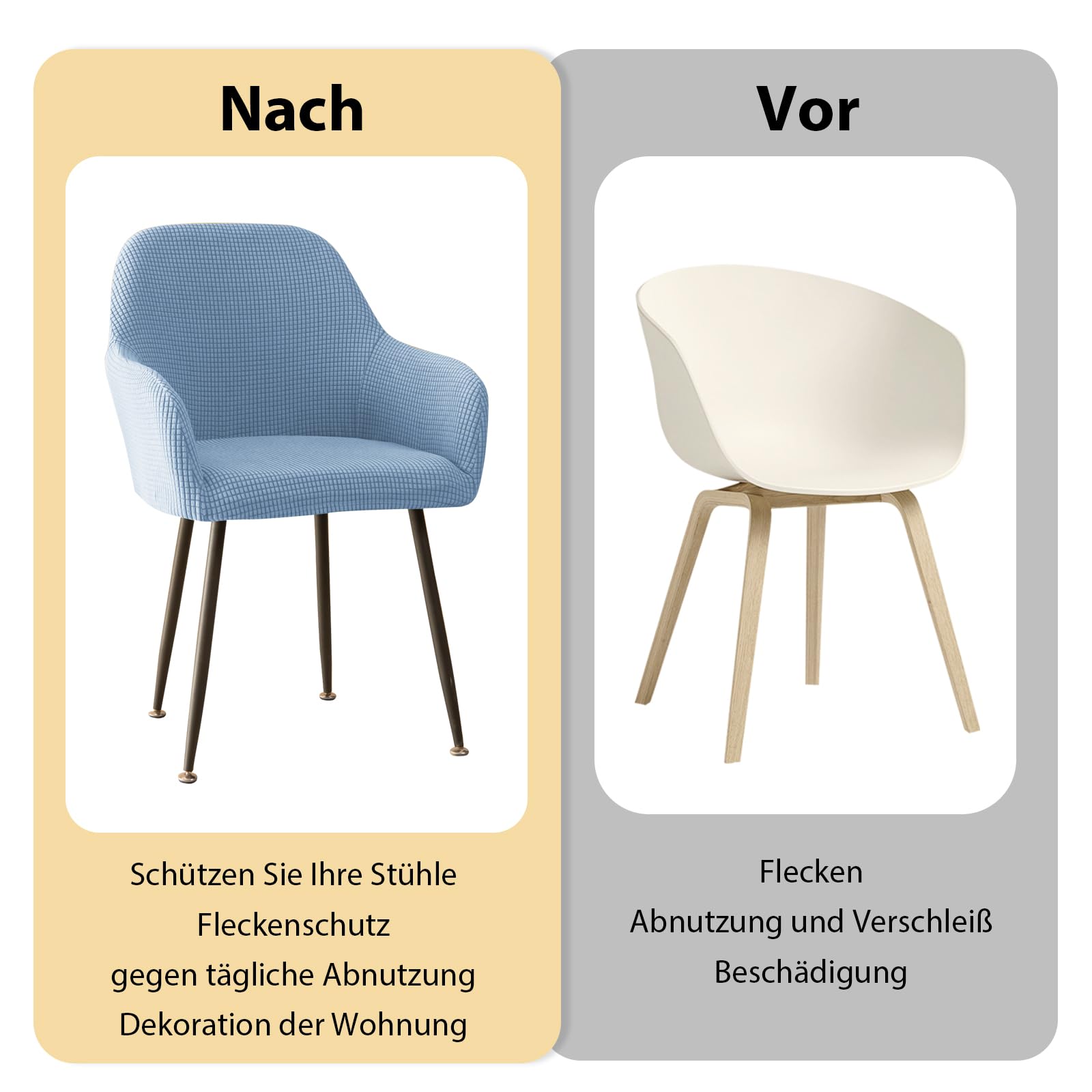 Oemmn Lot de housses de chaise avec accoudoirs, 1 lot de housses de chaise de salle à manger jacquard stretch amovibles lavables antidérapantes pour chaises de cuisine élégantes pour salon, bureau