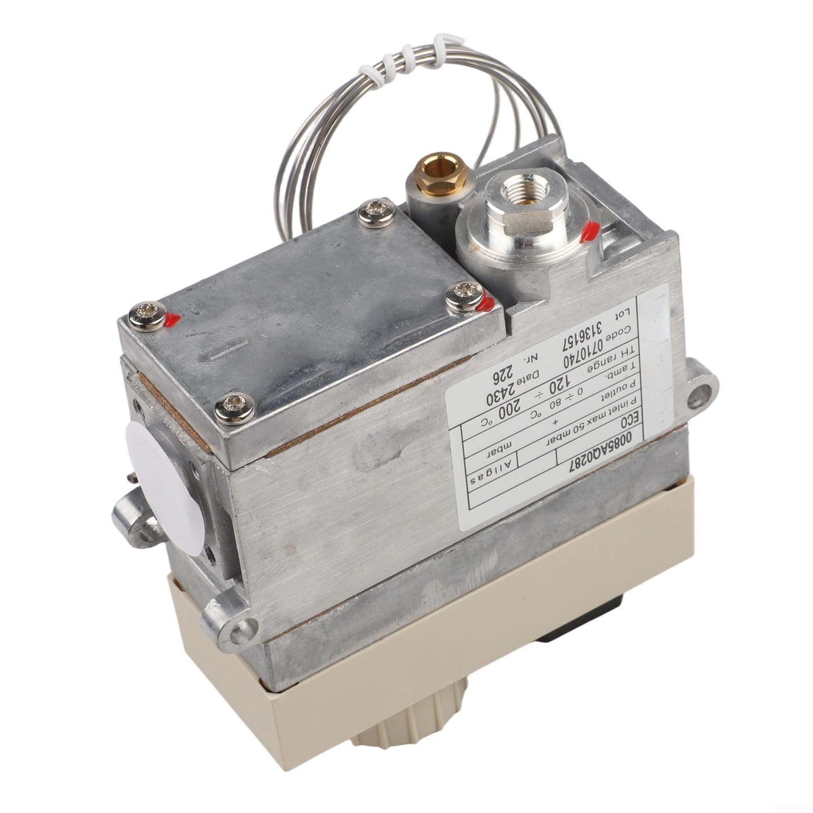 Válvula de control termostática 710 para sistemas de gas de gas utilizados con freidoras comerciales, woks, vaporizadores y hornos, ajuste de temperatura de 120 a 200 °C