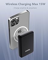 Vista 3 de Miady Magnetic Power Bank for iPhone 10000mAh, 15W MagSafe-Compatible Wireless Portable Charger, 22.5W USB-C Charging Battery Pack for iPhone