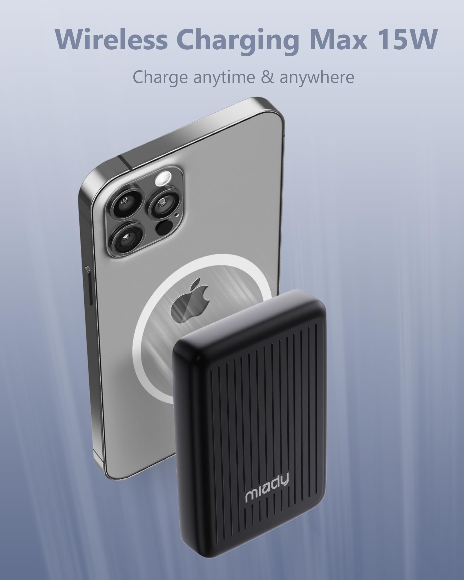 Amazon.com: Miady Magnetic Power Bank for iPhone 10000mAh, 15W