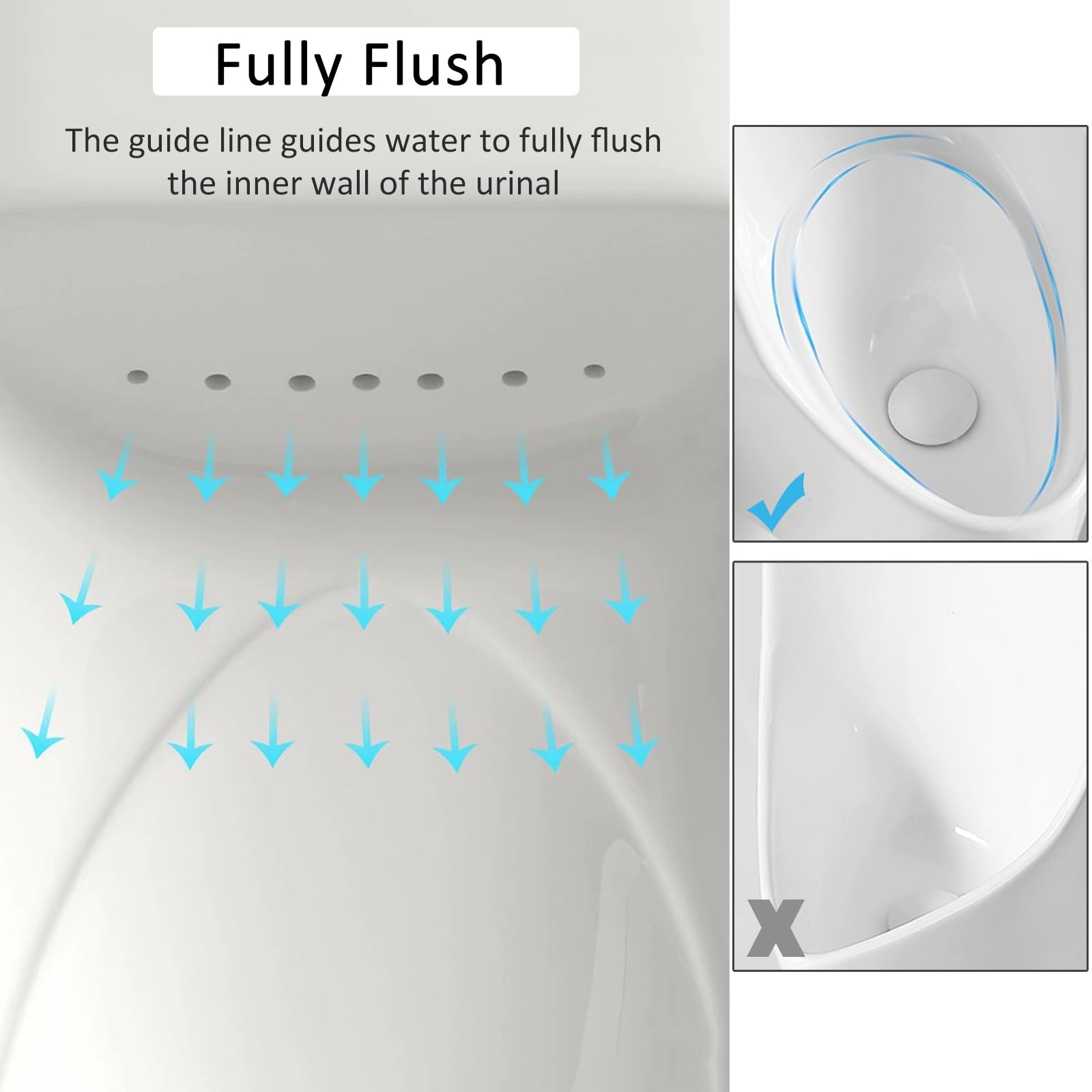 Jcgly Orinatoio Angolare per Bagni Piccoli, in Ceramica Bianca con Lavandino e Rubinetto, Orinatoi Triangolari per Uomo