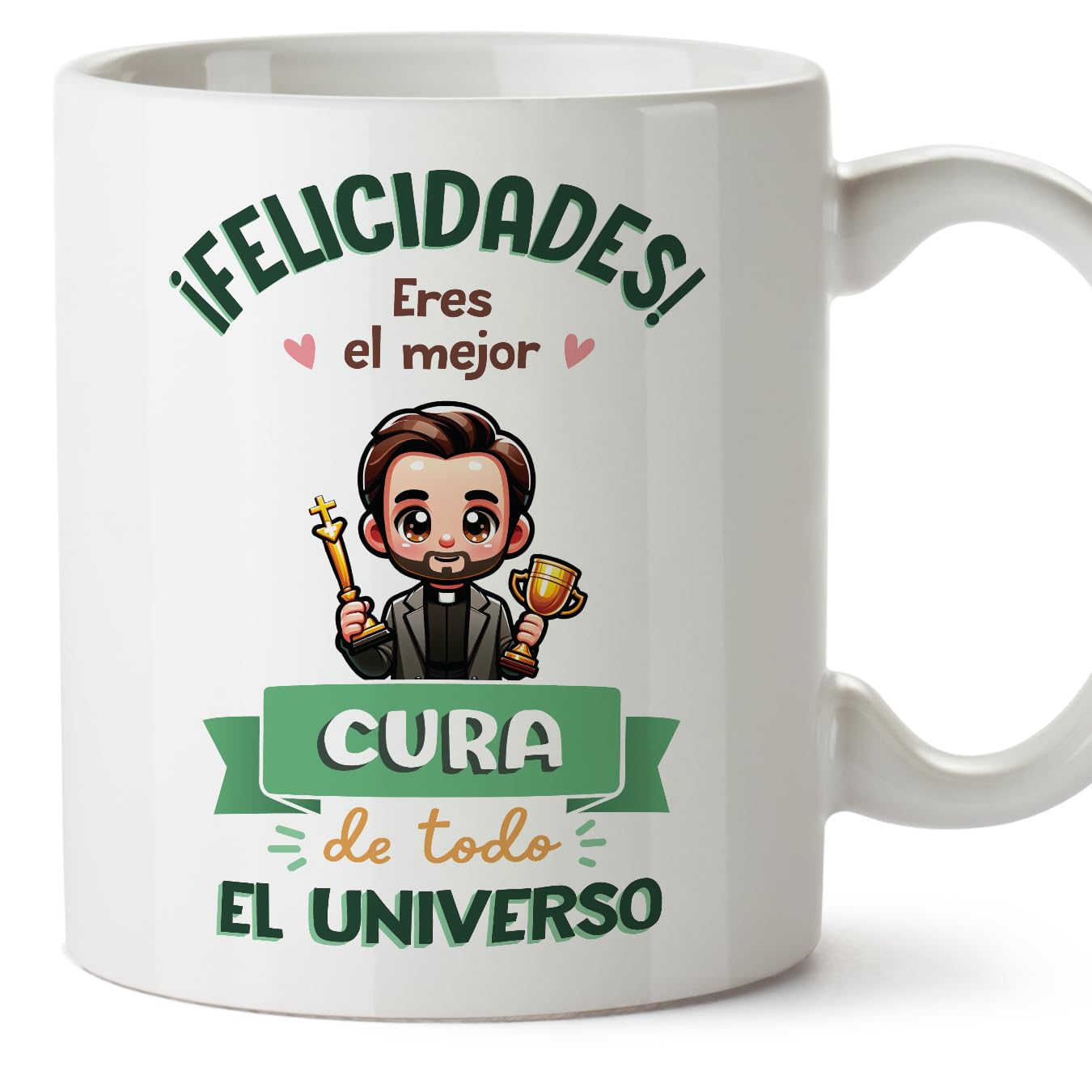 MUGFFINS Priest Man Mug - in Spanish - Mejor Universo Trofeo - Funny Gift for Colleagues - Ceramic 11oz Mug