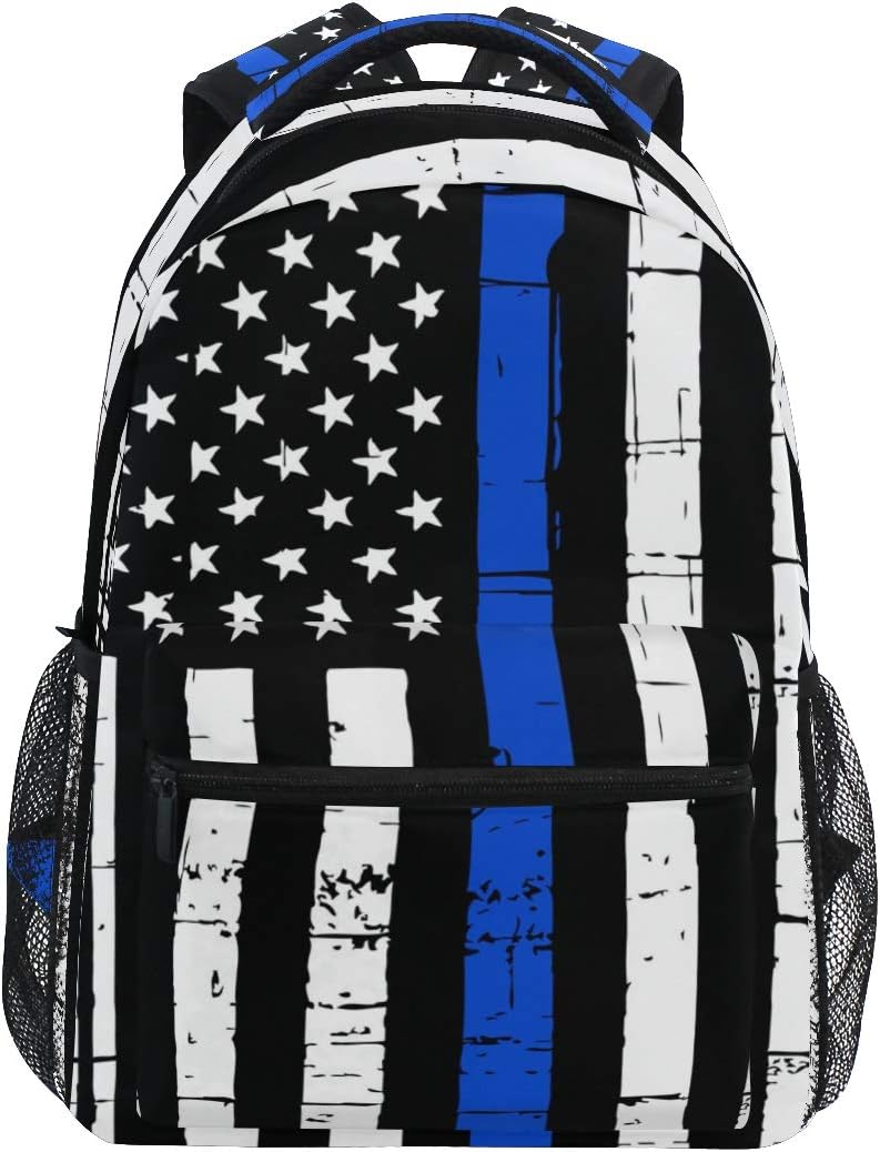 Nerxy Lightweight Kid's School Backpack Bookbag For Girls Boys, Blue Flag, 11.6*8*16in, Laptop