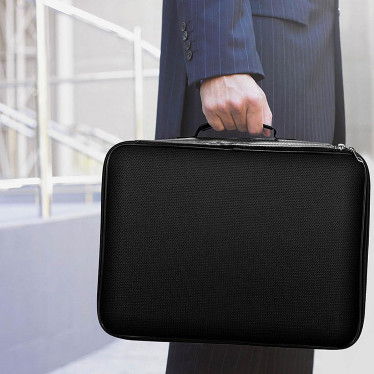 Borsa Portadocumenti Ignifuga e Chiusura a Zip Fibra di Silicone, Grande Capacità per Casa e Ufficio