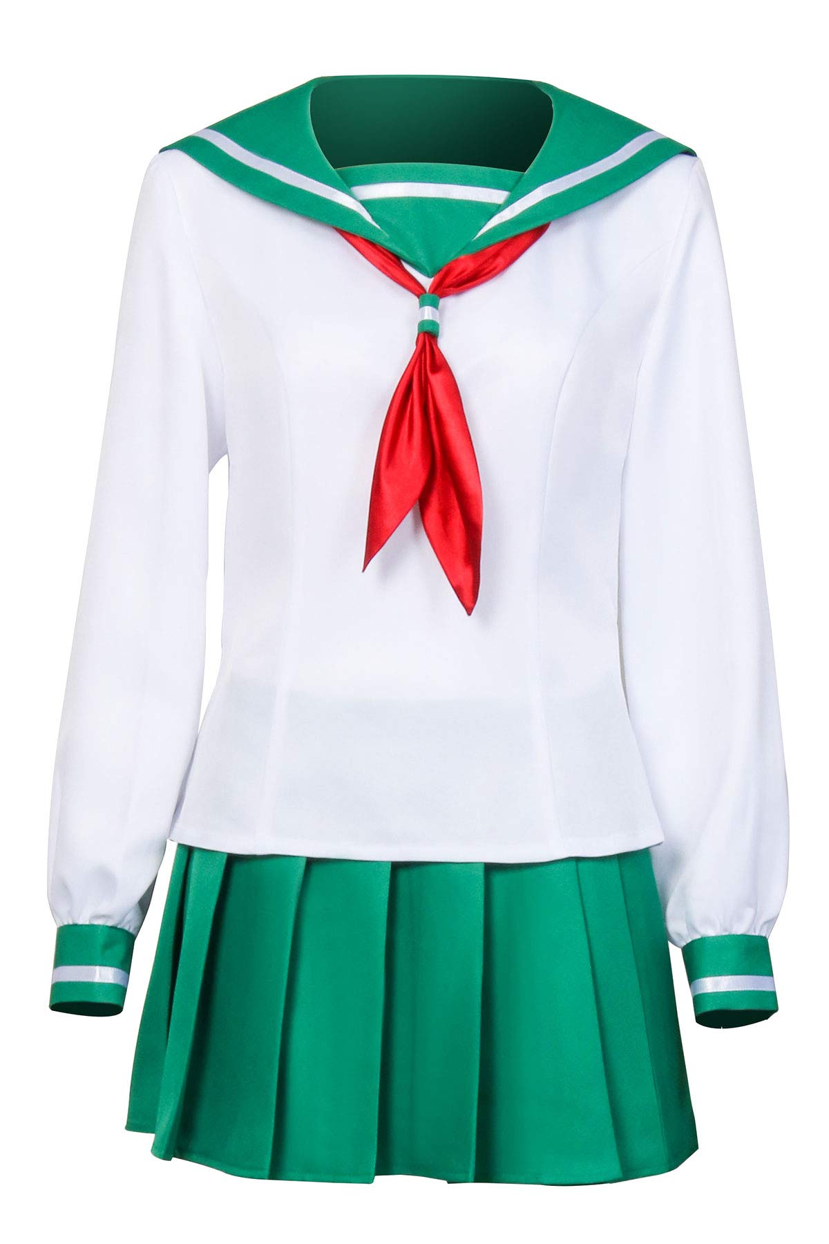 LOADREAM Kagome Higurashi Costume Women Anime School Green Sailor Dress Tops Skirt Uniform Set