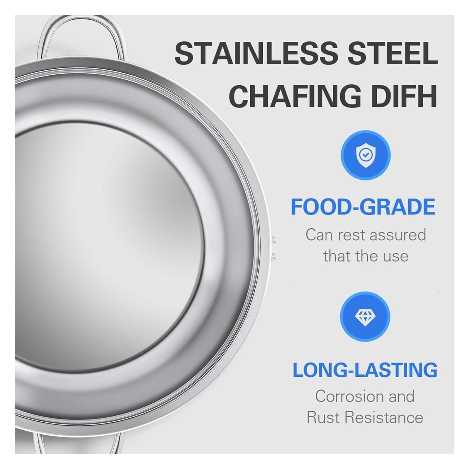 Chauffe-plats For Buffet, Rond En Acier Inoxydable Avec Support De Couvercle For Les Fêtes À La Maison, Rassemblements Noël Et Événements Chaleur Longue DuréE(1 PCS)