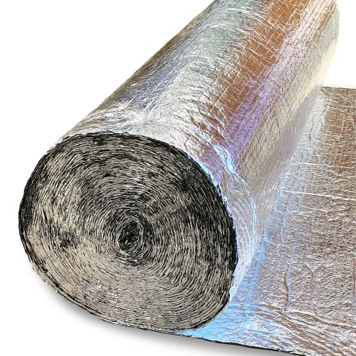 Aislante Térmico Reflexivo de Aluminio y Burbujas 50 cm x 2.5 m (1.25 m²) - Frío y Calor - Viviendas, Caravanas, Campers, Buhardillas, Uso Industrial