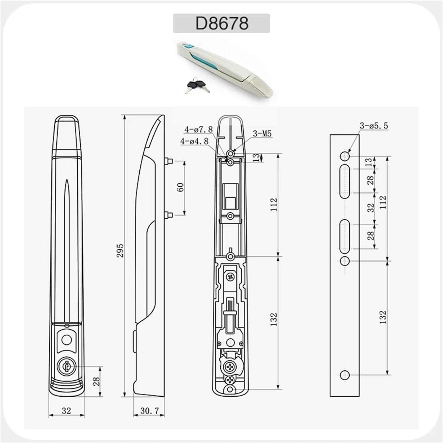 D8678 Cabinet Door Lock Distribution Box Optical Cabinet Instrument Control Cabinet Link Lock 1Pcs