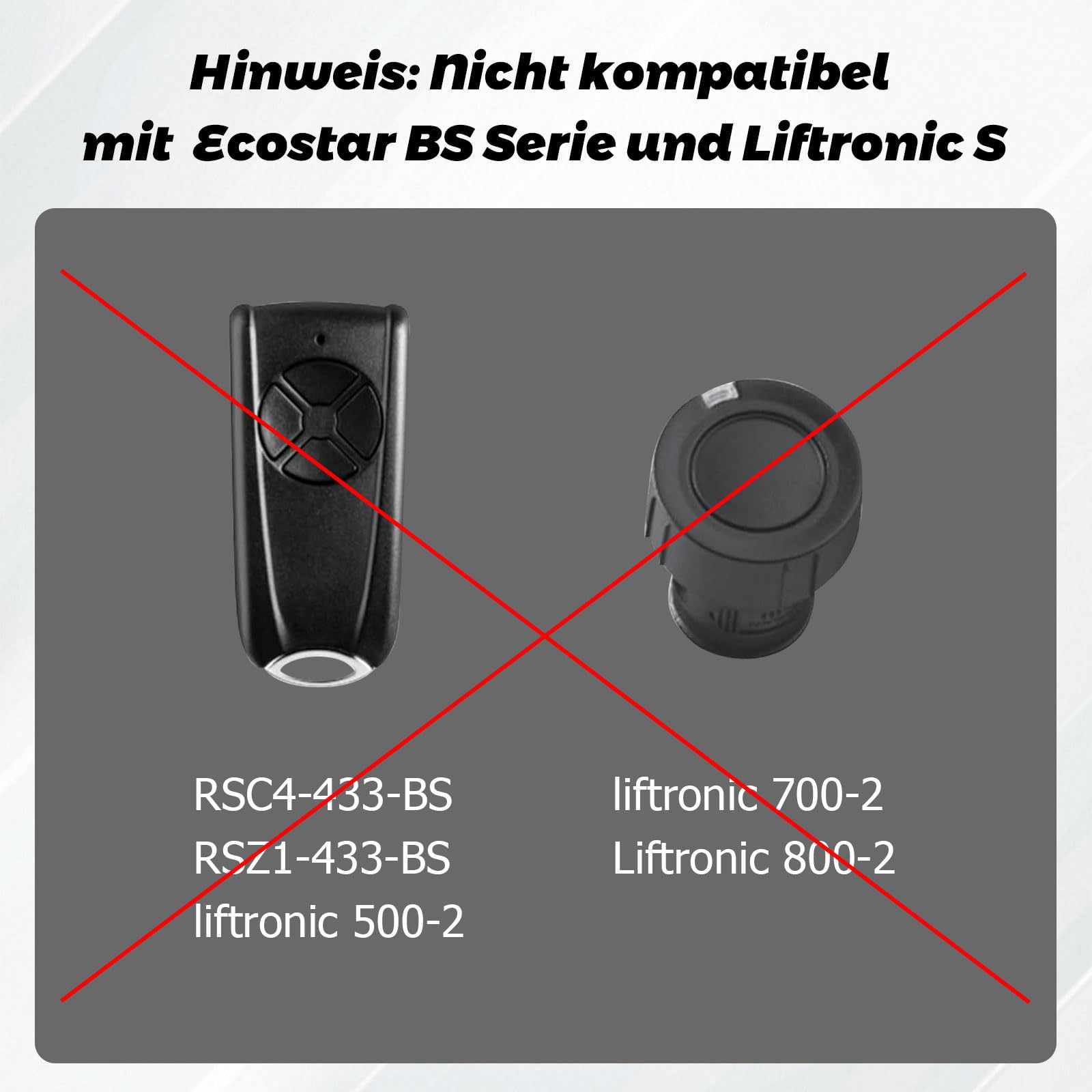 3 piezas de mandos a distancia de repuesto para EcoStar RSC2 433, mando a distancia para abridor de puerta de garaje 433,92 MHz 4 canales compatible con EcoStar Liftronic 500/700/800