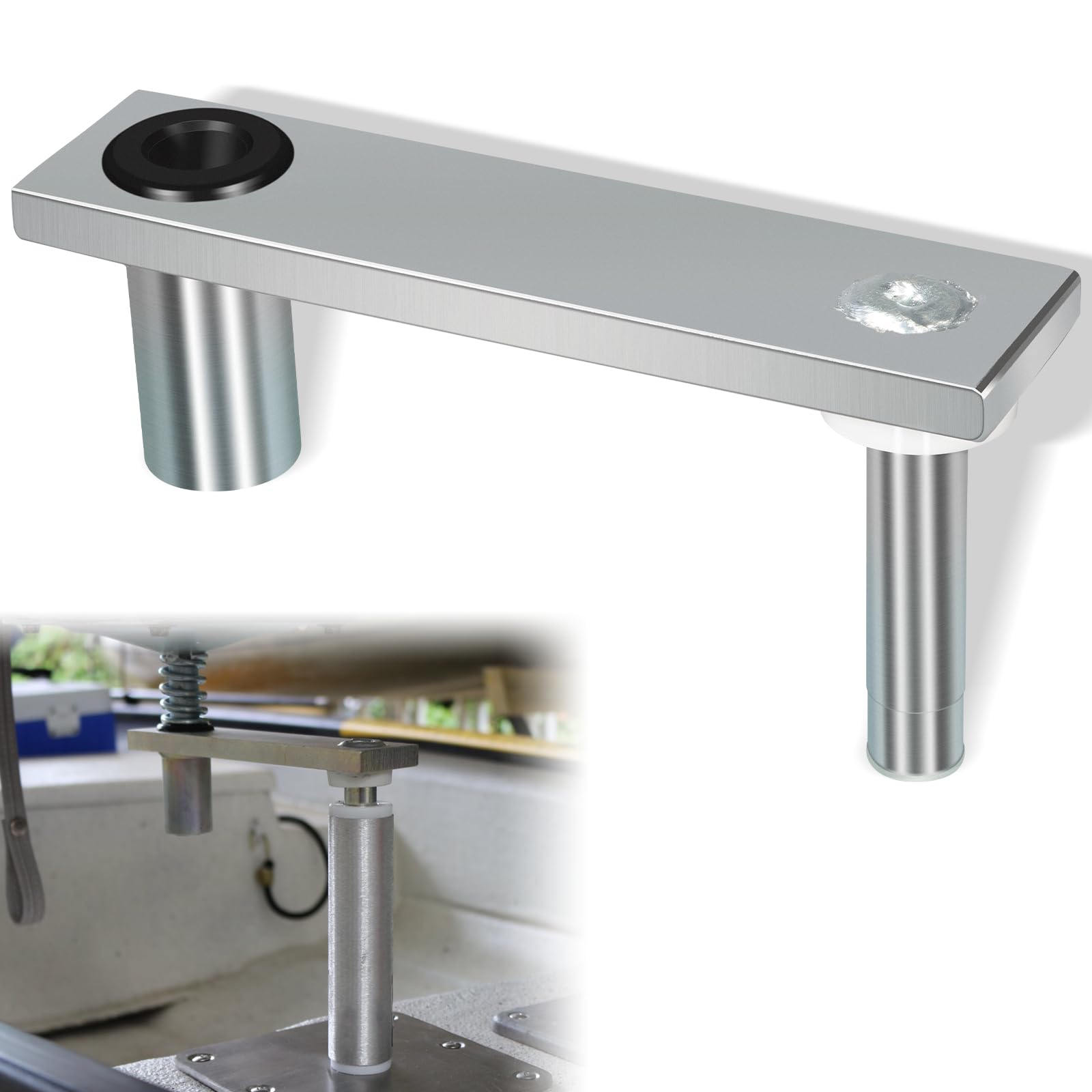 Bonbo 7062-3 Marine Boat Seat Mount Zinc-Plated Steel 6-Inch Swivel Offset 360° Rotation