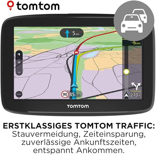TomTom GPS Voiture GO Classic, 5 Pouces, Info Trafic, Essai des Alertes de Zones de Danger, Cartes EU, Mise à Jour Via WiFi, Fixation Reversible Intégrée Noir - 2