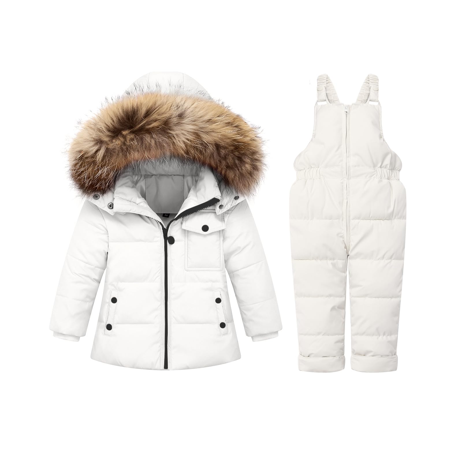 Fumdonnie Toddler Snowsuit Boy Baby Winter Coat Girl Snow Pants and Jackets Bib 1-2-3-4-5T