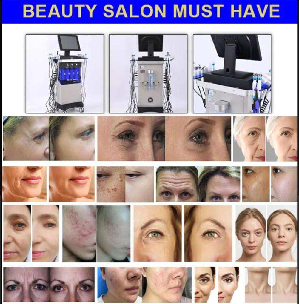 17-in-1-Hydro-Dermabrasionsgerät für das Gesicht | CO2-Blasen-Gesichtspflegegerät, Spa-Salon-Ausstattung: Aqua-Peeling-Gerät für die Hautpflege