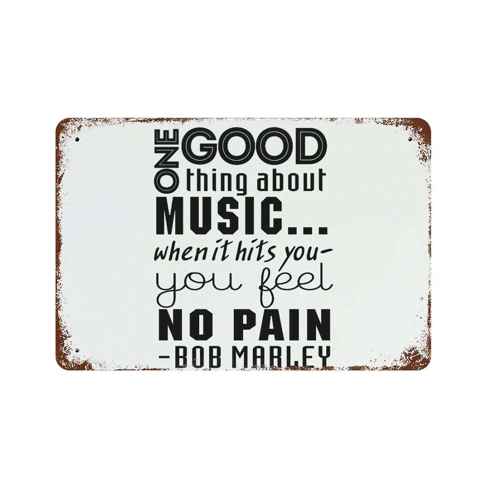 Plaque vintage One Good Thing About Music pour cuisine et salon cosy