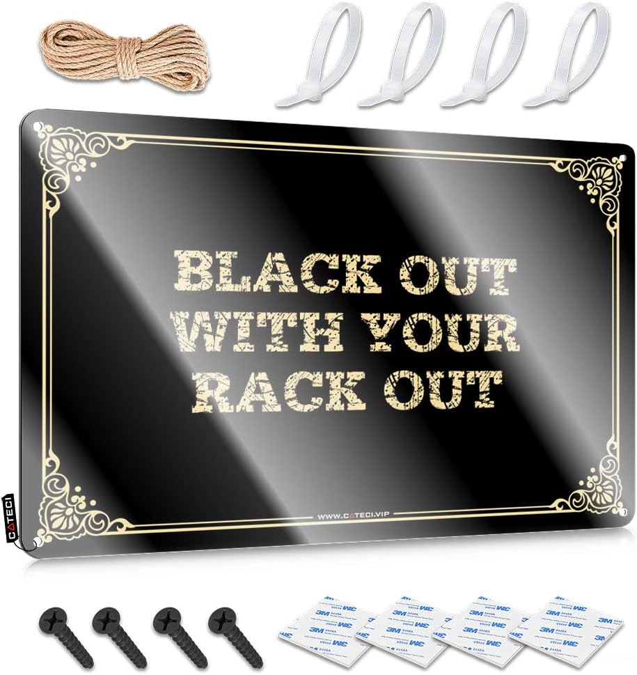 Beer Signs For Bar Black Out With Your Rack Tin Sign Vintage Tin Signs Funny Men Cave Decor(20X30CM)