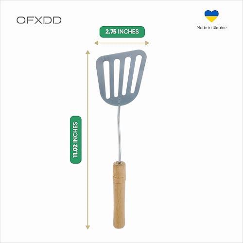 Miniatura 6 de Espátula ranurada de acero inoxidable para sartén apta para lavavajillas, espátulas de metal para cocinar espátulas de cocina