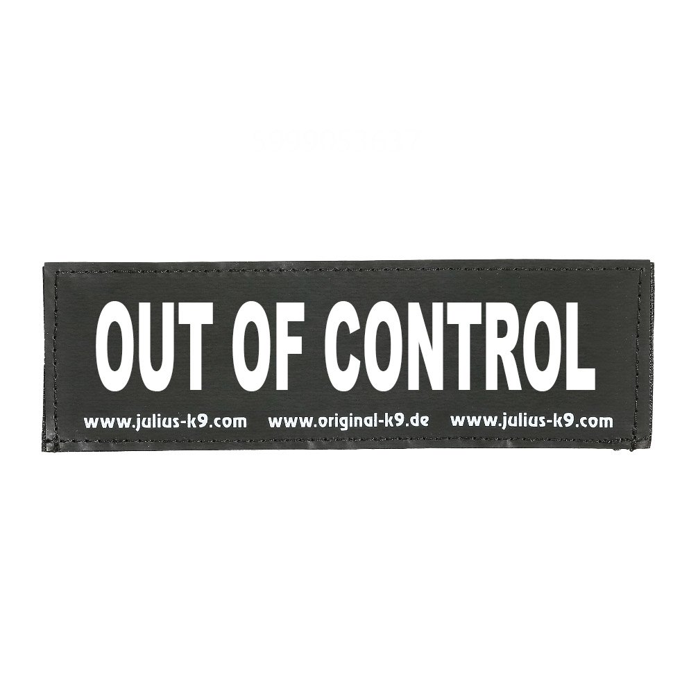 Julius-K9 Interchangeable Hook & Loop Patches, 1 pair, OUT OF CONTROL, Size: Small, Black — image 1