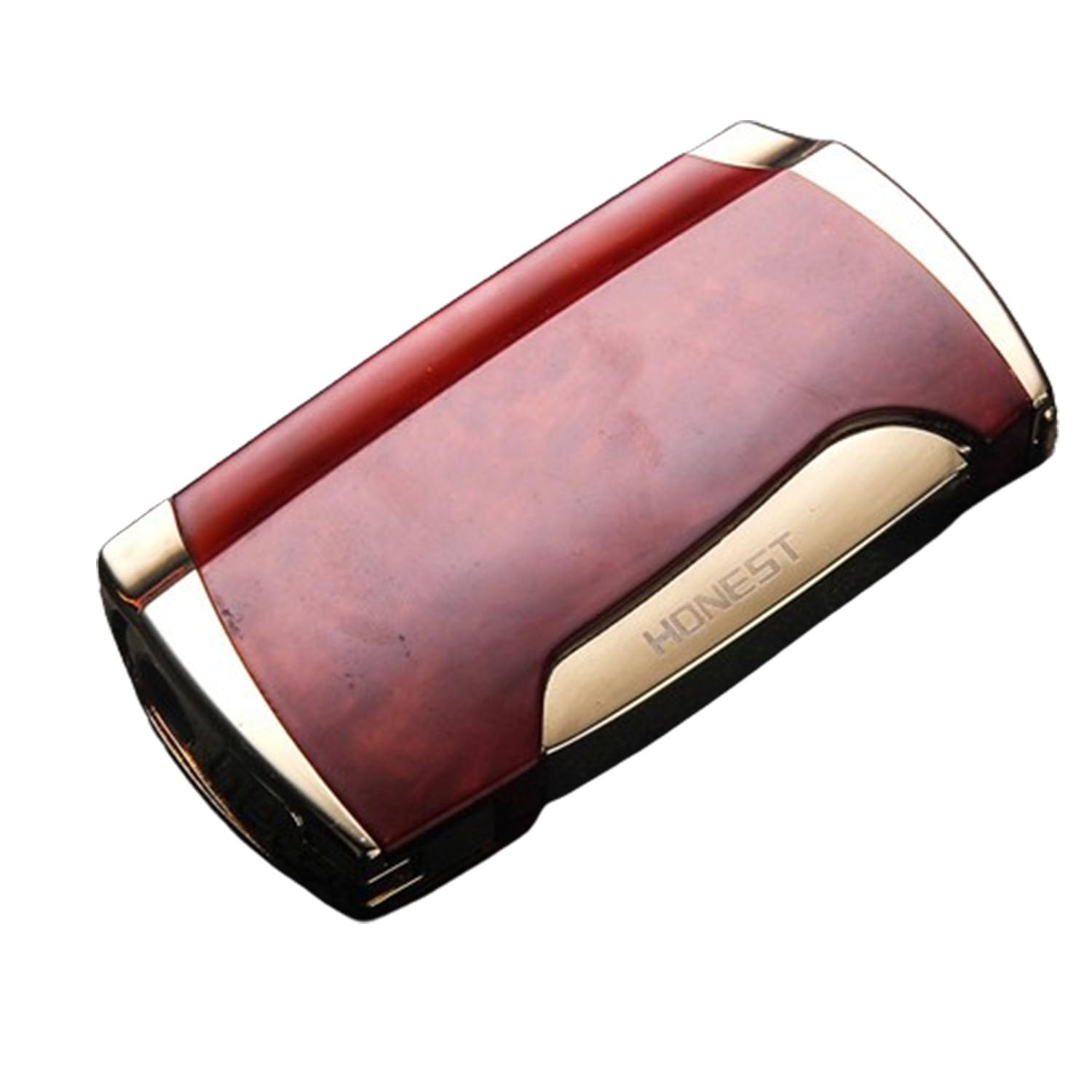 Mini Encendedor Chorro Doble Llama Más Ligero de Gas Butano Recargable y Ajustable con Perforador de Cigarros para Hombres y Mujeres (sin Gas),Gold