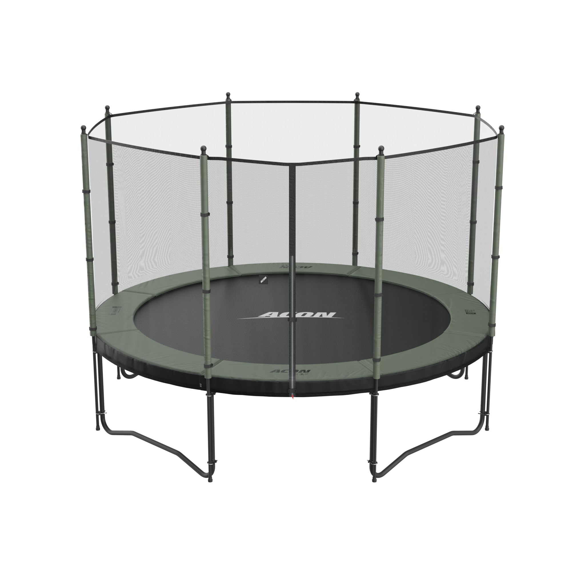 ACON Air Trampoline 12ft Complete Set with Standard Enclosure | Robust Round Trampoline with 80 Heavy-Duty Springs | Ultimate Family Entertainment
