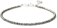 Vista 9 de Pulsera ajustable de plata esterlina 925 con cuentas completas para mujer, cuentas de piedras preciosas naturales, pulsera delicada, regalo