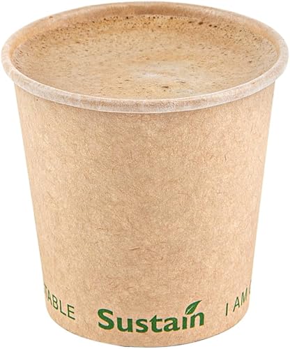 Miniatura 2 de Restaurantware Sustain - Tazas calientes de 4 onzas, 50 tazas de café de una sola pared, las tapas se venden por separado con revestimiento de ácido