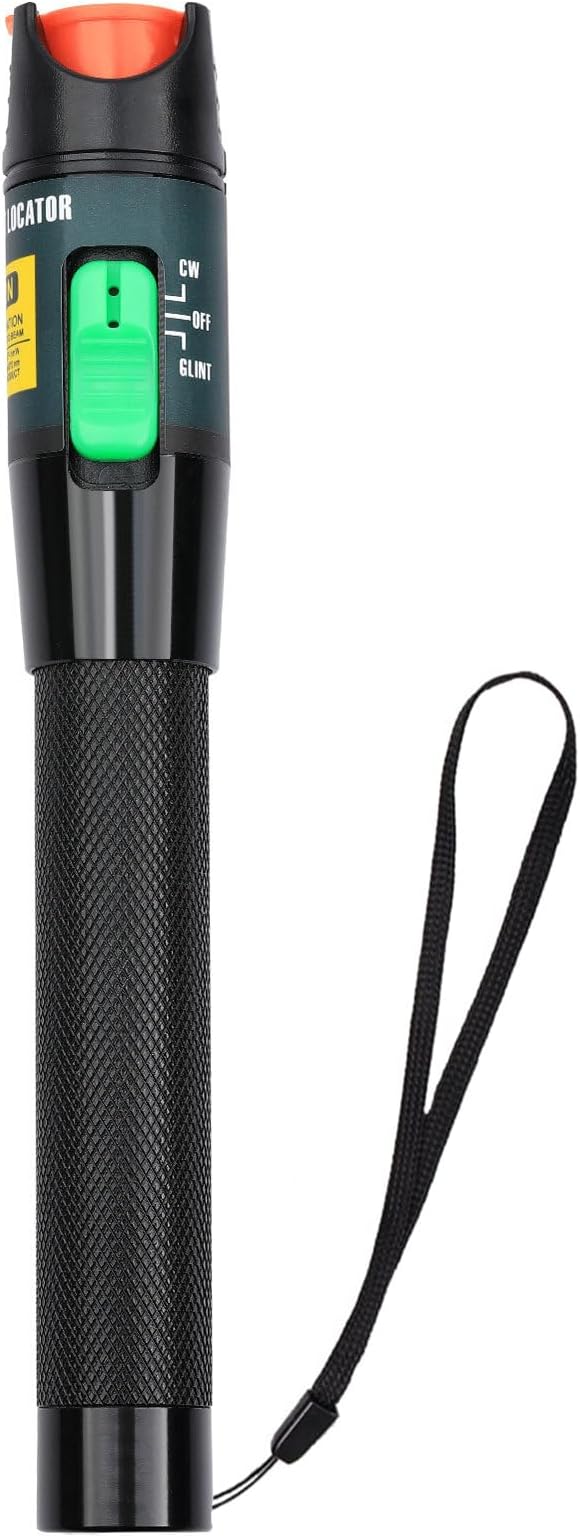 Visual Fault, 30km Fiber Optic Cable Tester Meter Red Light VFL with 2. 5mm Universal Connector for FC/SC/ST Adapter Pen, Fibre Network Cable Test Kit Fibre Light Source Testers